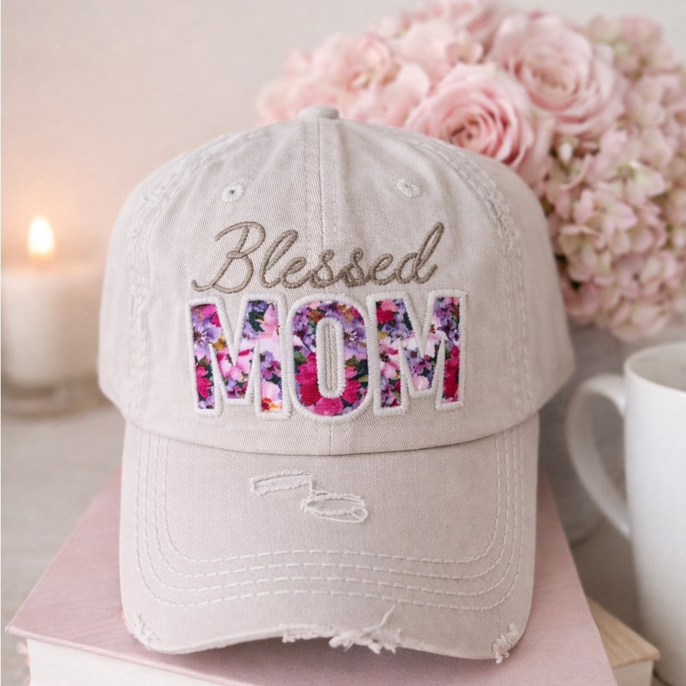 Floral Blessed Mom Cap